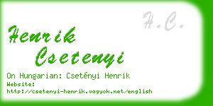 henrik csetenyi business card