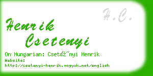 henrik csetenyi business card